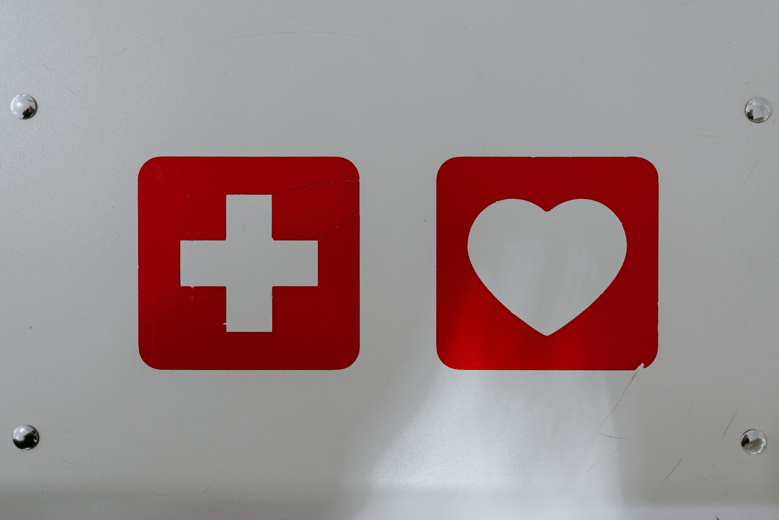 Red Cross and red heart