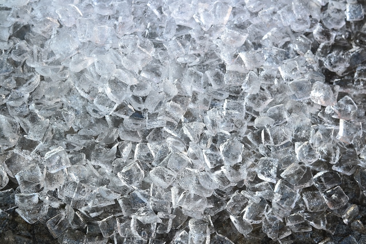 a pile of ice cubes