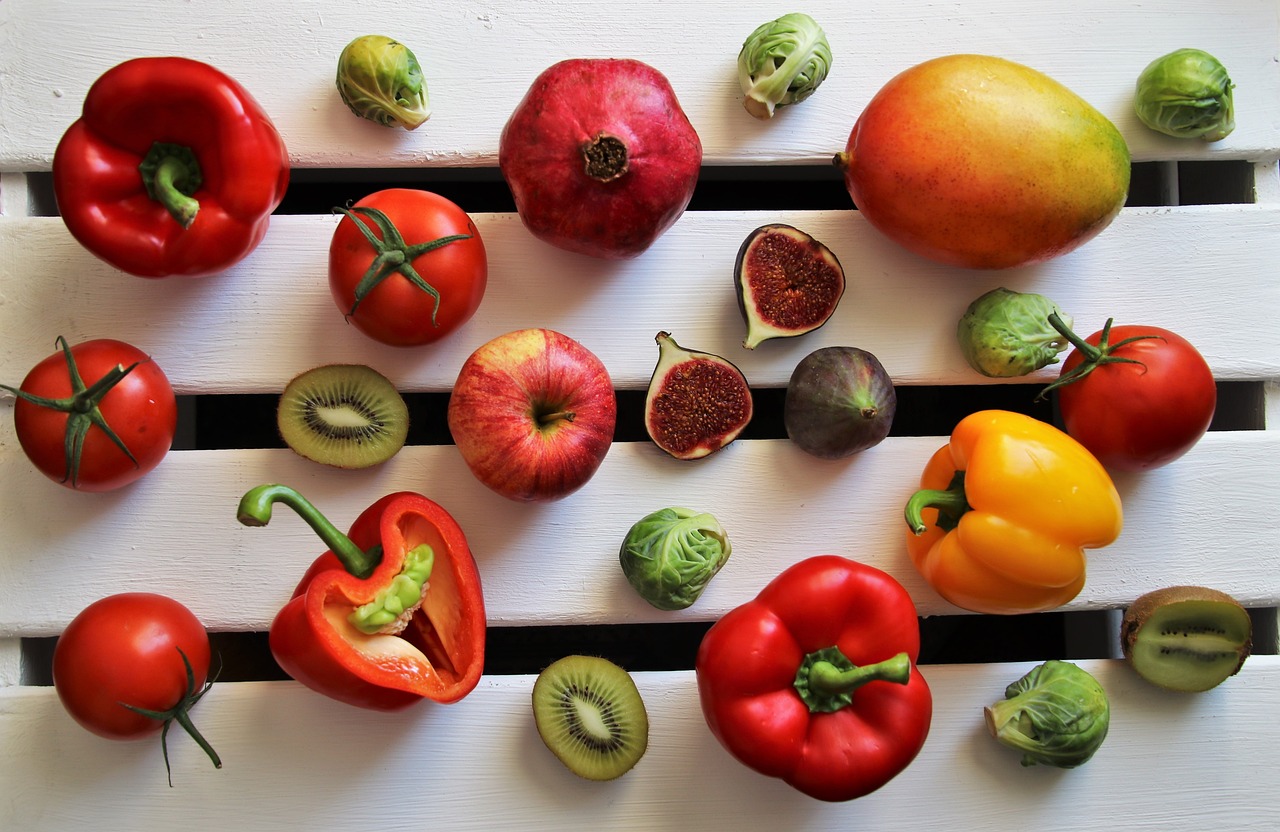 a beautiful nutrient filled variety of fruits and vegetables